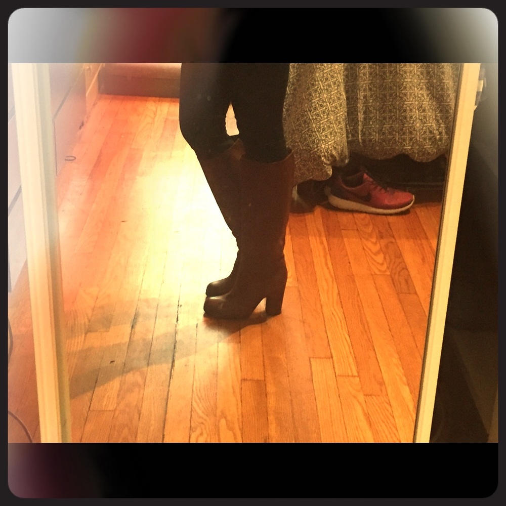 Maison Martin Margiela Black Leather Knee Boots